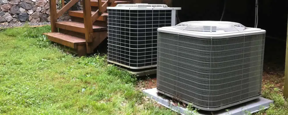 Heat pump installation and service units outside a home in Boulder, CO